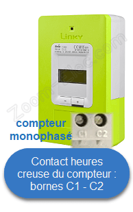 Contact compteur électrique Linky monophasé Contact compteur électrique Linky monophasé