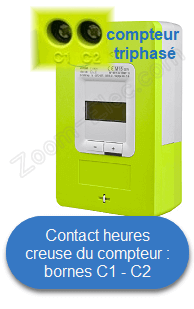 Contact compteur électrique Linky triphasé Contact compteur électrique Linky triphasé