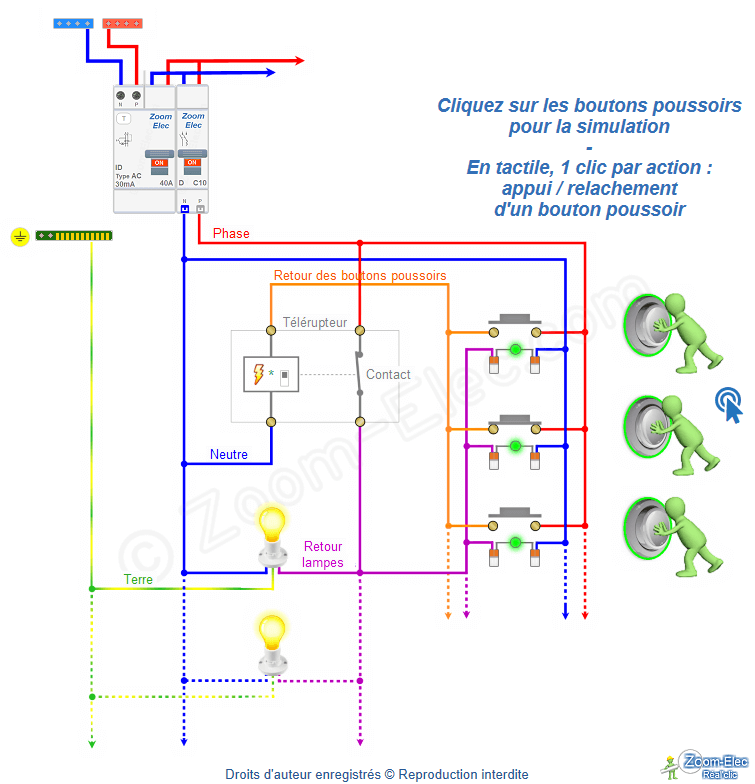 Installation d'un télérupteur avec bouton poussoir à voyant témoin Installation d'un télérupteur avec bouton poussoir à voyant témoin