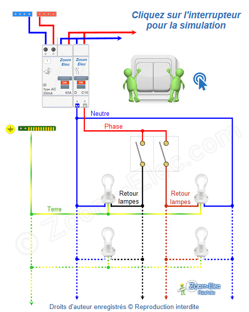 Interrupteur double allumage schéma de câblage et branchement Interrupteur double allumage schéma de câblage et branchement