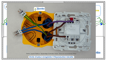 Raccordement du va-et-vient (coté retour lampe) Raccordement du va-et-vient (coté retour lampe)