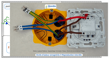 Raccordement du va-et-vient (coté phase) Raccordement du va-et-vient (coté phase)