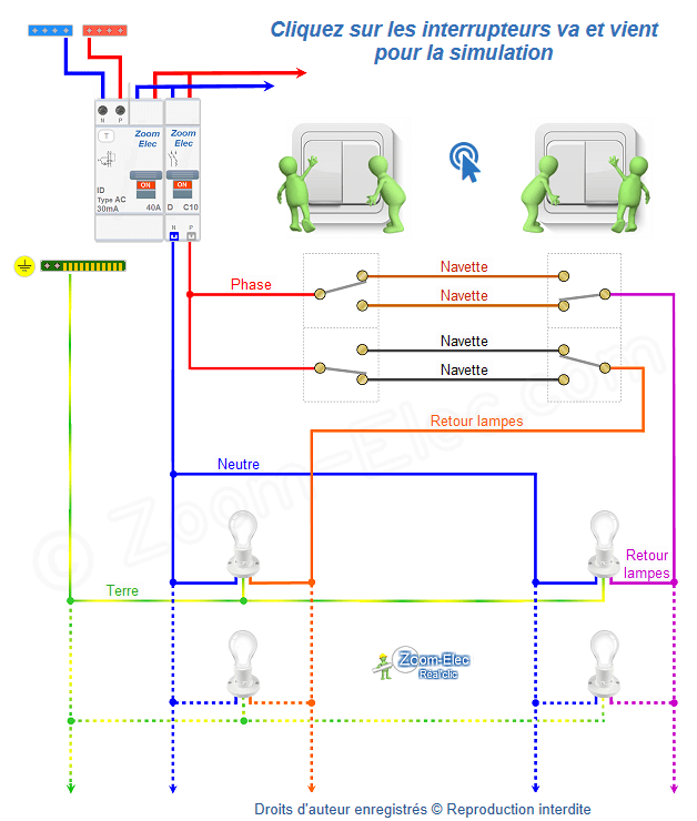 Schema du double allumage va et vient Schema du double allumage va et vient
