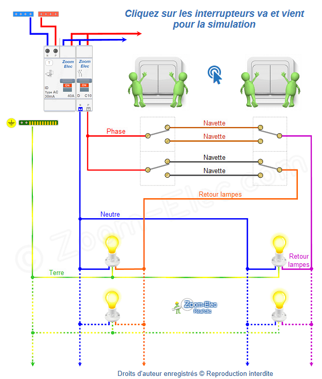 Schema electrique du va et vient double allumage Schema electrique du va et vient double allumage